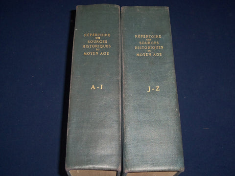 1905 & 1907 REPERTOIRE DES SOURCES HISTORIQUES DU MOYEN AGE LOT OF 2 - KD 2243