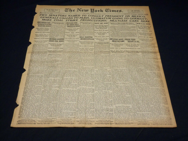 1919 DECEMBER 5 NEW YORK TIMES - ULTIMATUM GOING TO GERMANY - NT 7946