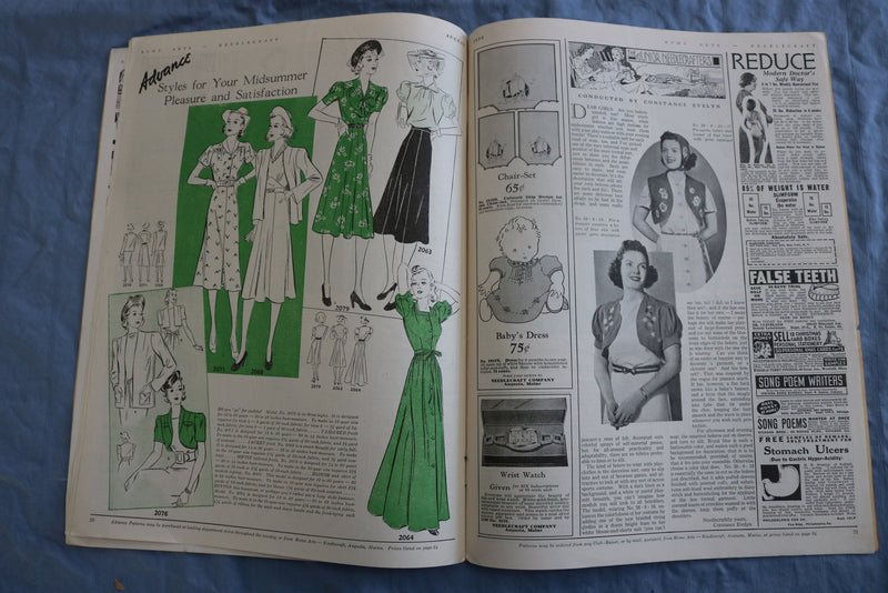 1938 AUGUST HOME ARTS NEEDLECRAFT MAGAZINE - SUMMER NEEDLEWORK - SP 4784K