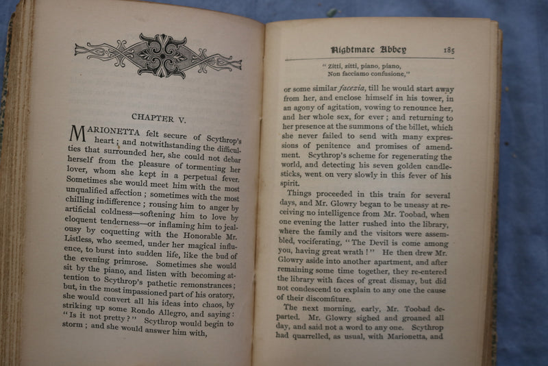 1887 HEALDONG HALL AND NIGHTMARE ABBEY HARDCOVER BOOK BY THOMAS PEACOCK - K 677