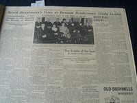 1935 JANUARY 5 PHILADELPHIA RECORD NEWSPAPER - HE'S THE MAN LINDY - NT 7252