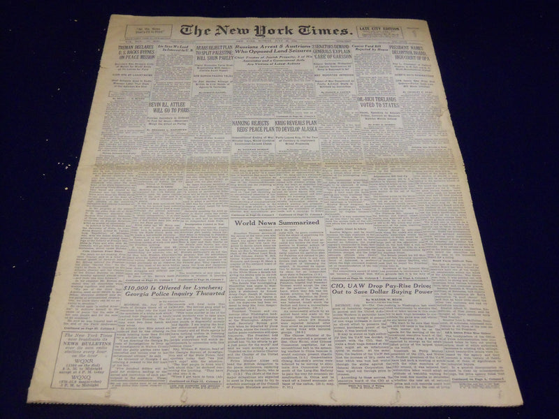 1946 JULY 28 NEW YORK TIMES - CANCER FUND BILL REJECTED BY HOUSE - NT 2714