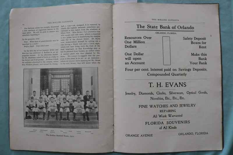 1912 THE ROLLINS SANDSPUR BULLETIN - SOFTCOVER - K 3291