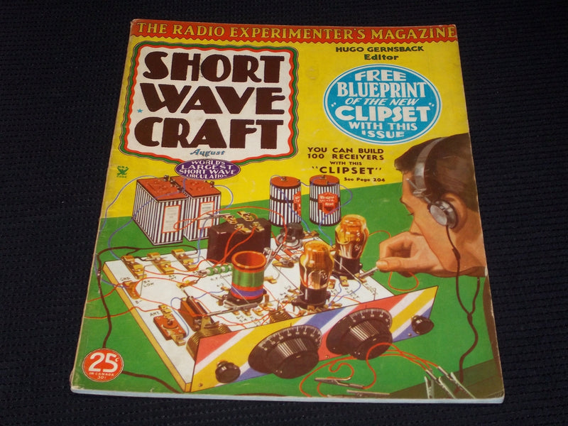 1935 AUGUST SHORT WAVE CRAFT MAGAZINE NICE COVER - E 126