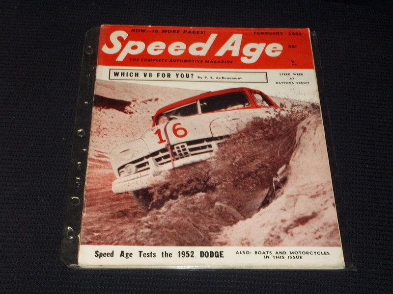 1952 FEBRUARY SPEED AGE MAGAZINE - NICE RACING FRONT COVER - E 2003