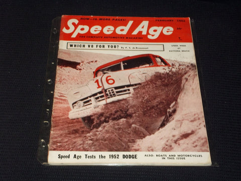 1952 FEBRUARY SPEED AGE MAGAZINE - NICE RACING FRONT COVER - E 2003