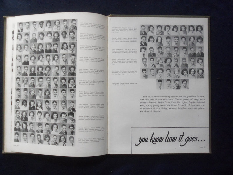 1951 PIERIAN RICHMOND HIGH SCHOOL YEARBOOK - RICHMOND, INDIANA - YB 1926N