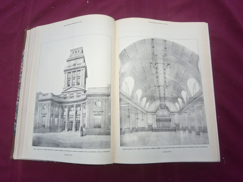 1916 JAN-DEC THE BUILDER U. K. MAGAZINE BOUND VOLUMES - 2 VOLS - FOLD OUTS- C 38