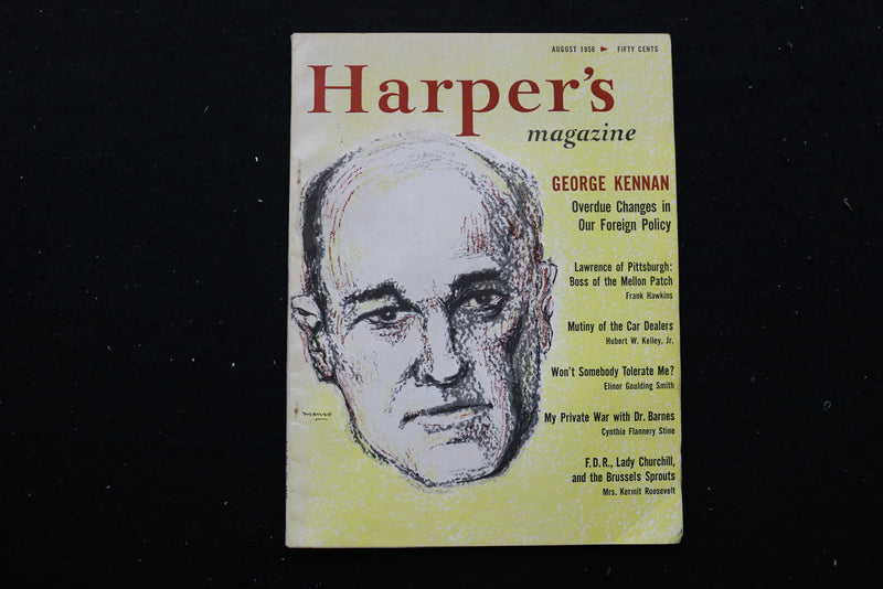 1956 AUGUST HARPER'S MAGAZINE - GEORGE KENNAN COVER - SP 4189A