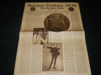 1916 NEW YORK TIMES PICTURE SECTION LOT OF 3 - SHAKESPEARE TERCENTARY - NP 5463