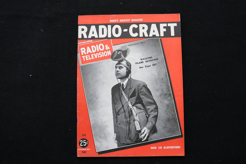 1942 JUNE RADIO-CRAFT MAGAZINE - WALKING PLANE DETECTOR COVER - E 10381