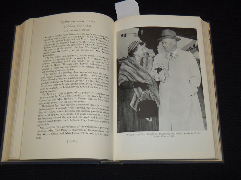 1961 NUTLEY YESTERDAY TODAY HARDCOVER BOOK SIGNED BY ANN A. TROY - KD 7760