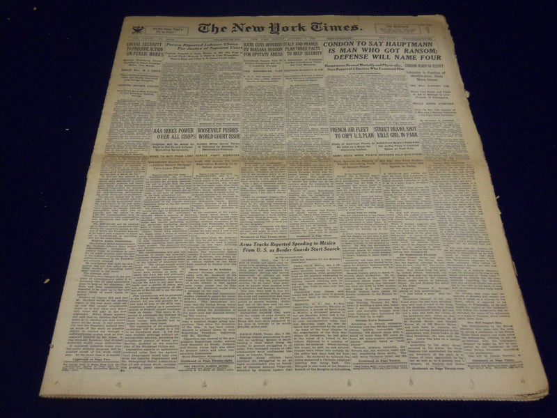 1935 JAN 6 NEW YORK TIMES - CONDON SAY HAUPTMANN MAN WHO GOT RANSOM - NT 1940