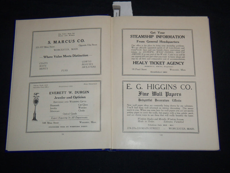 1924-1941 WORCESTER BLUE BOOK LOT OF 3 - SUBURBAN CITIES & TOWNS - KD 5523I