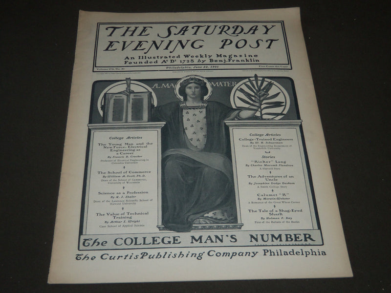 1901 JUNE 22 THE SATURDAY EVENING POST MAGAZINE - ILLUSTRATED COVER - SP 538