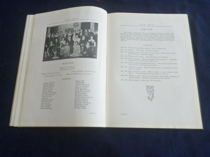 1927 THE WEB MARJORIE WEBSTER SCHOOL YEARBOOK - WASHINGTON, DC - YB 2719