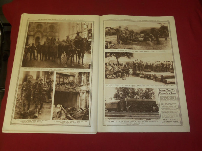 1914 OCTOBER 29 NY TIMES PICTORIAL WAR EXTRA SECTION-GERMAN ACROSS MEUSE-NP 3935