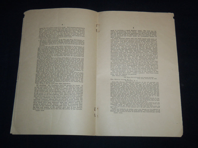 1909 WILLIAM SULZER VOLUNTEER OFFICERS RETIRED LIST SPEECH - J 8999