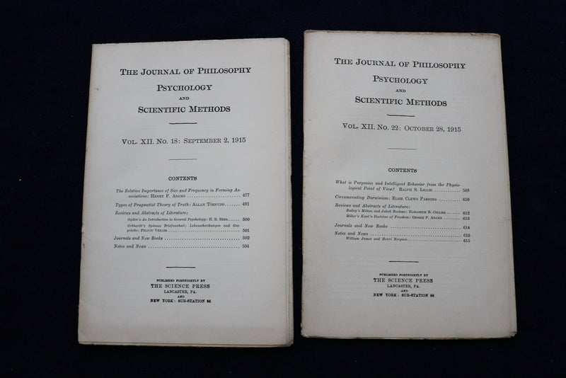 1915 THE JOURNAL OF PHILOSPHY AND SCIENTIFIC METHODS - LOT OF 14 - O 3354