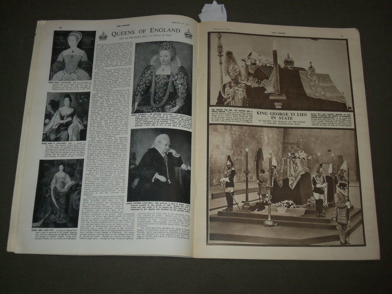1952 FEBRUARY 23 THE SPHERE MAGAZINE - THE FUNERAL OF KING GEORGE VI - SP 8309