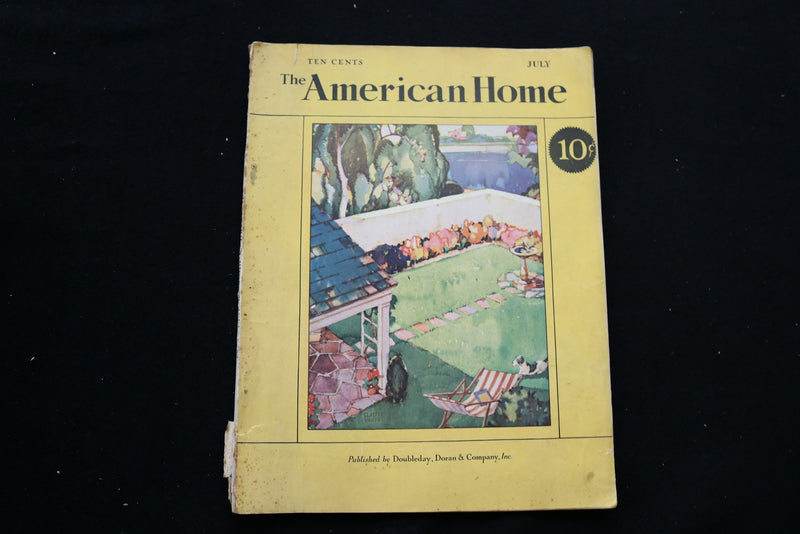 1929 JULY THE AMERICAN HOME MAGAZINE - AN ILLUSTRATED BACKYARD COVER - E 9813