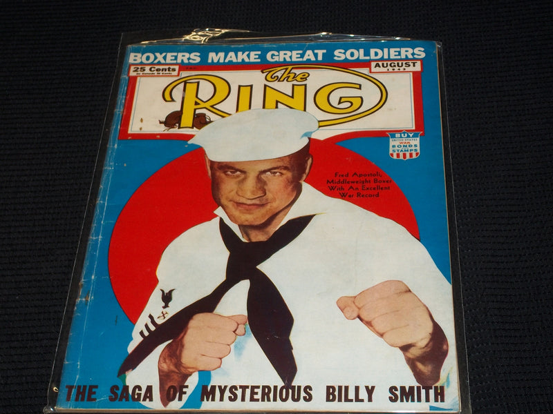 1943 AUGUST THE RING MAGAZINE - FRED APOSTOLI FRONT COVER - E 4563
