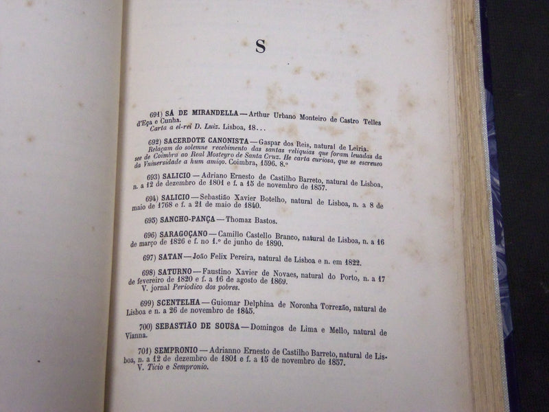 1896 SUBSIDIOS PARA UN DICCIONARO DE PSEUDONYMOS BY MARTINITO FONSECA - KD 7