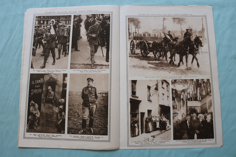1914 OCT 1 NEW YORK TIMES MID-WEEK PICTORIAL WAR EXTRA - GERMAN FIRING - NP 9117