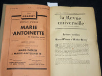 1934 LA REVUE UNIVERSELLE FRENCH MAGAZINE LOT OF 18 ISSUES - PROUST - WR 284F