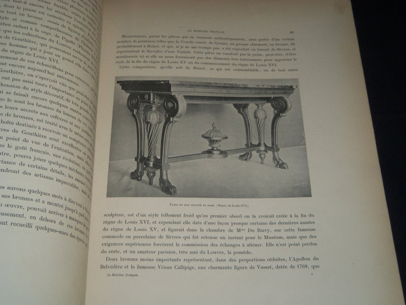 1900'S MUSEE DU LOUVRE LE MOBILIER FRANCAIS VOLUME BY EMILE MOLINIER - Z 47
