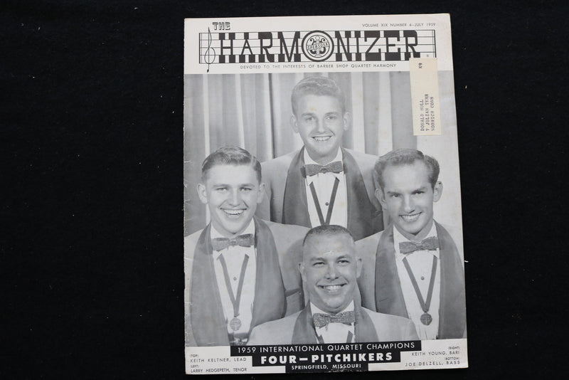 1959 JULY THE HARMONIZER MAGAZINE - FOUR PITCHIKERS COVER - SP 4926A