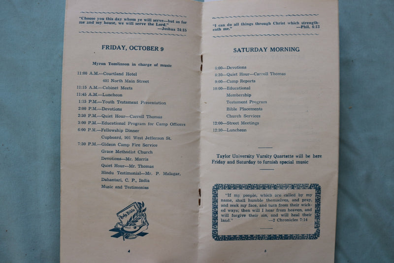 1948 GIDEONS - INDIANA STATE CONVENTION PROGRAM - K 3318