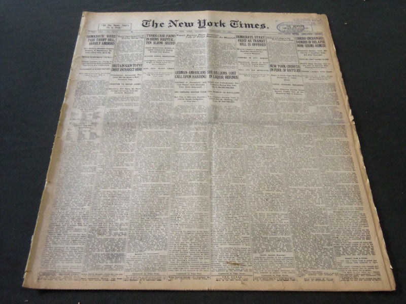 1921 FEBRUARY 17 NEW YORK TIMES - CARUSO UNCHANGED RELAPSE SEEMS REMOTE- NT 5472