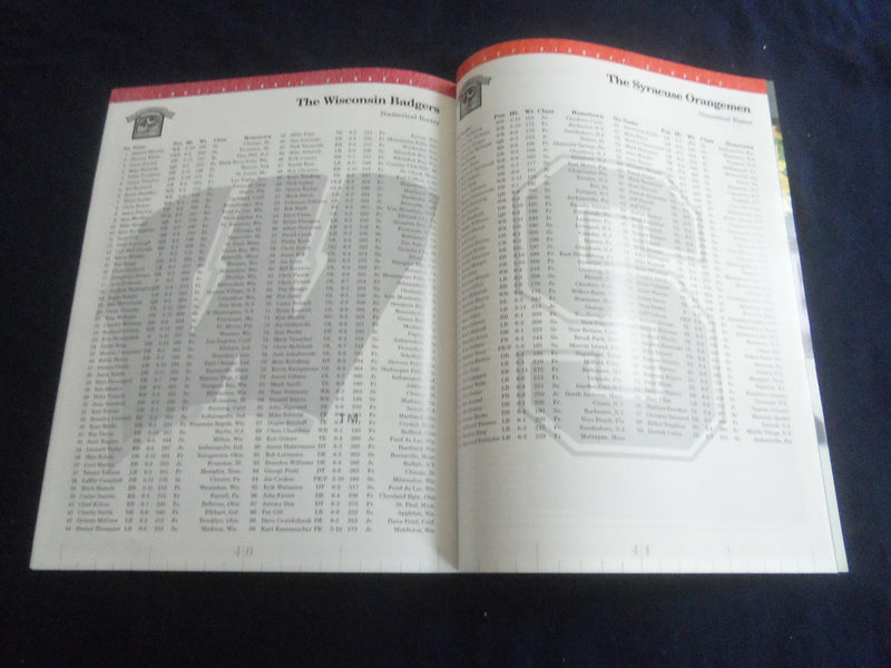 1997 AUGUST 24 FOOTBALL PROGRAM - UNIV WISCONSIN VS SYRACUSE UNIV - SP 1217Y
