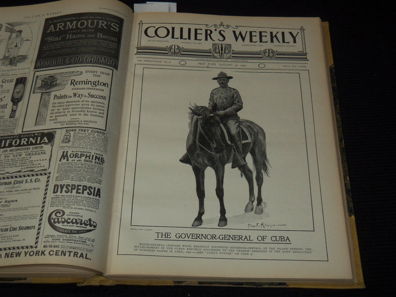 1899-1900 COLLIER'S WEEKLY MAGAZINE BOUND VOLUME - NICE ILLUSTRATIONS - KD 879O