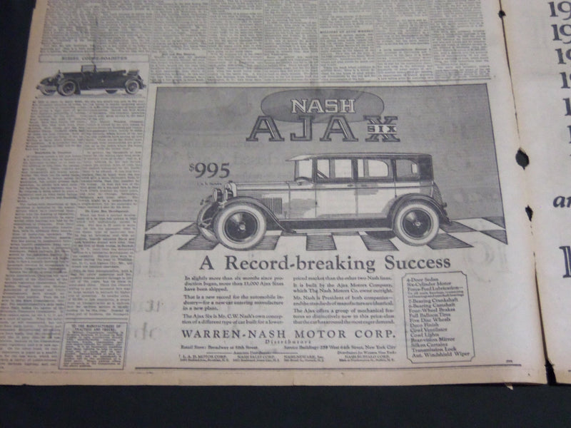 1926 JAN 10 NY TIMES AUTO SECTION - NATINAL MOTOR SHOW SETS RECORD - NT 7090