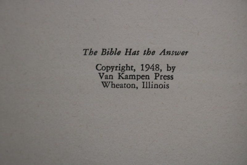 1948 THE BIBLE HAS THE ANSWER! HARDCOVER BOOK BY DALE CROWLEY - KD 9644