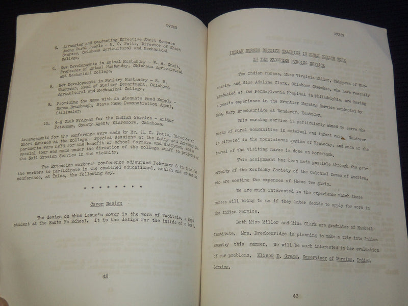 1935 INDIANS AT WORK A NEWS SHEET FOR THE INDIAN SERVICE BOOK - J 9278
