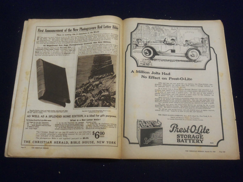 1920 AUGUST 28 CHRISTIAN HERALD MAGAZINE - NICE ILLUSTRATED COVER - ST 6593