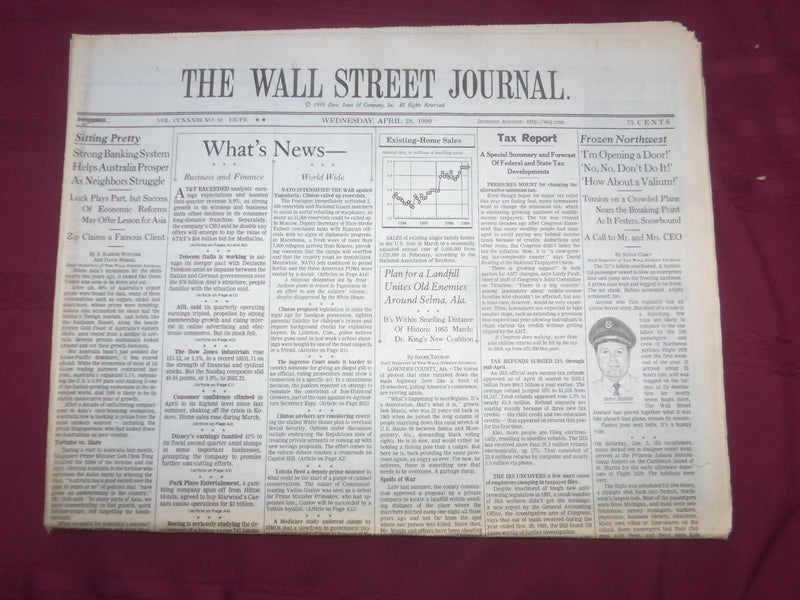 1999 APRIL 28 THE WALL STREET JOURNAL -AUSTRALIA, STRONG BANKING SYSTEM - WJ 213