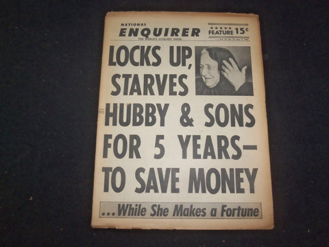 1965 MAY 2 NATIONAL ENQUIRER NEWSPAPER - LOCKS UP, STARVES HUBBY & SONS- NP 7383
