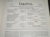 1940 JAN ESQUIRE MAGAZINE - GEORGE PETTY ILLUSTRATION - COVER AND ADS - ST 5057