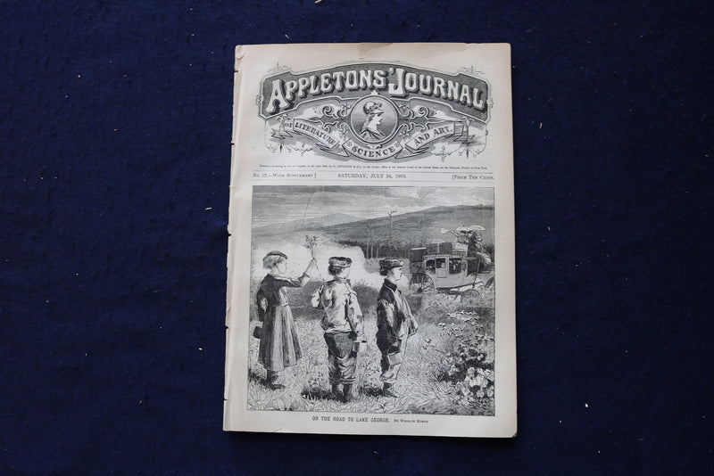 1869 APPLETONS' JOURNAL MAGAZINES - WINSLOW HOMER COVERS - LOT OF 3 - K 1751