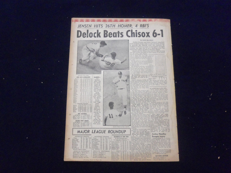 1958 JULY 12 BOSTON DAILY RECORD NEWSPAPER-GOLDFINE DUCKS QUIZ ON LOANS -NP 6354