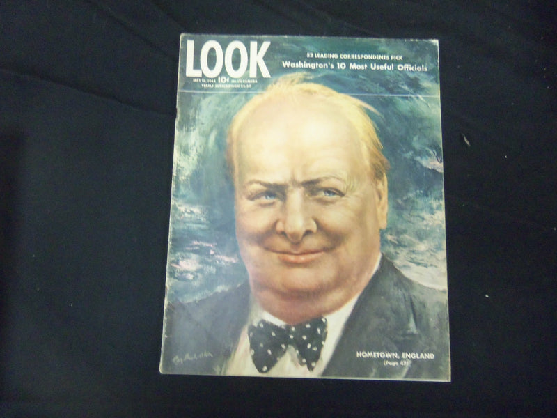 1944 MAY 16 LOOK MAGAZINE - WINSTON CHURCHILL - GREAT PHOTOS & ADS - ST 1986