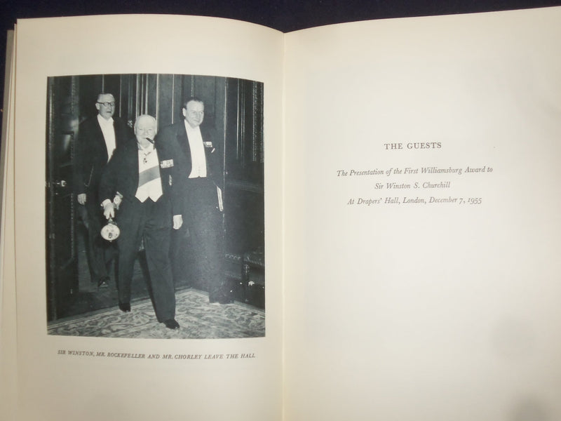 1957 PROCEEDINGS OF WILLIAMSBURG AWARD TO CHURCHILL HARDCOVER BOOK BY - KD 9076