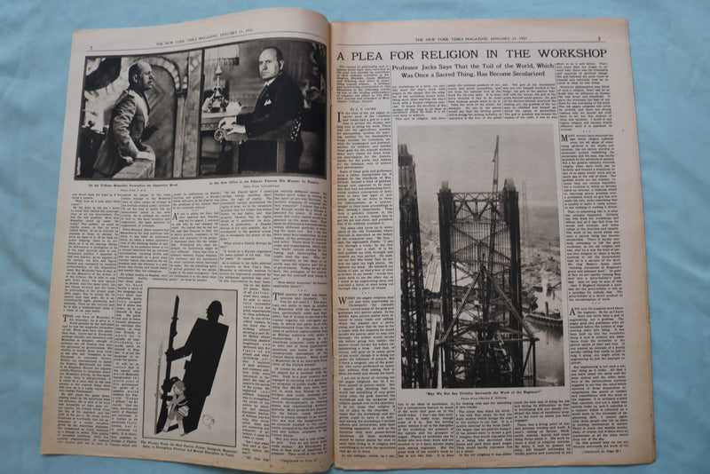 1931 JAN 25 THE NEW YORK TIMES MAGAZINE SECTION - MUSSOLINI OF YEAR IX - NP 9105