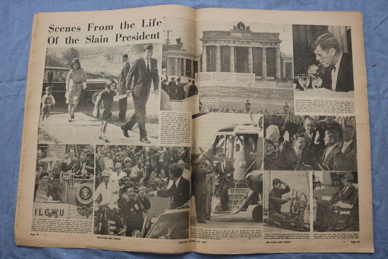 1963 THE STARS AND STRIPES NEWSPAPER-PRESIDENT KENNEDY SLAIN- LOT OF 2 - NP 9206