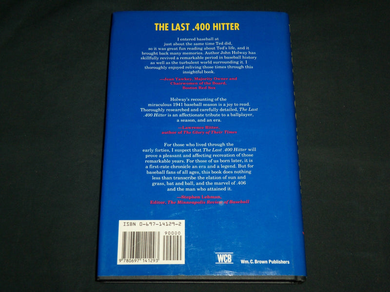 1992 THE LAST .400 HITTER - TED WILLIAMS BOOK BY JOHN HOLWAY - KD 7137