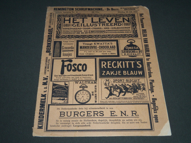 1913 JULY 29 HET LEVEN GEILLUSTREERD DUTCH MAGAZINE - ST 5156